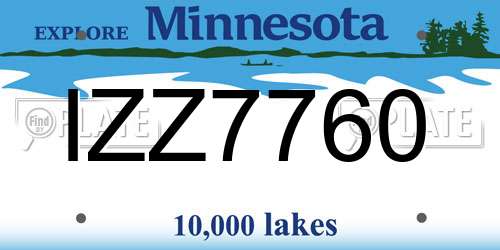 IZZ7760 Minnesota License Plate