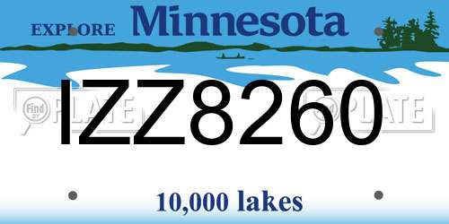 IZZ8260 Minnesota License Plate