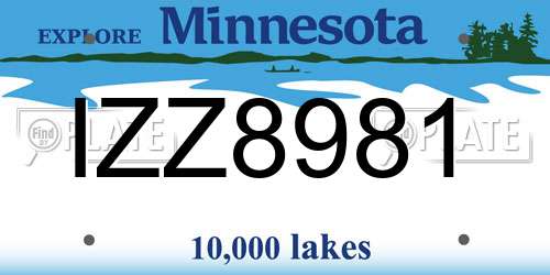 IZZ8981 Minnesota License Plate