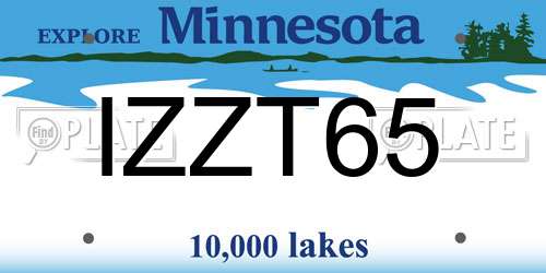 IZZT65 Minnesota License Plate