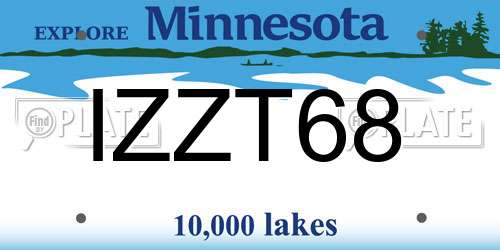 IZZT68 Minnesota License Plate