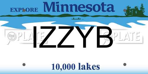 IZZYB Minnesota License Plate
