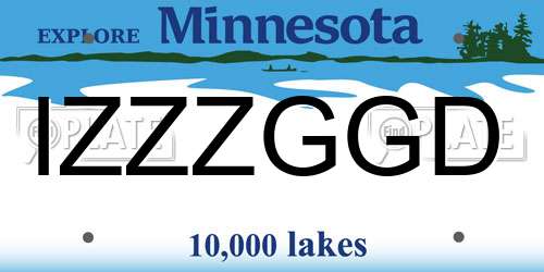 IZZZGGD Minnesota License Plate