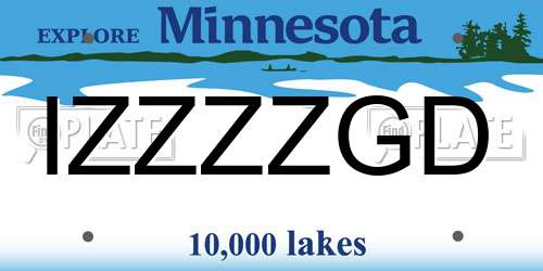 IZZZZGD Minnesota License Plate