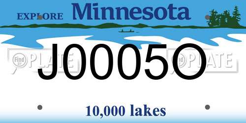 J0005O Minnesota License Plate
