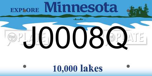 J0008Q Minnesota License Plate