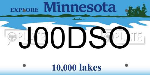 J00DSO Minnesota License Plate