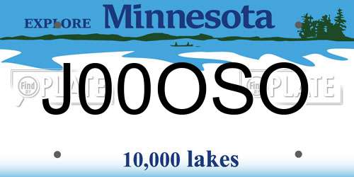 J00OSO Minnesota License Plate
