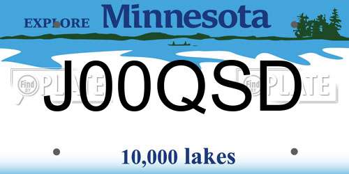 J00QSD Minnesota License Plate