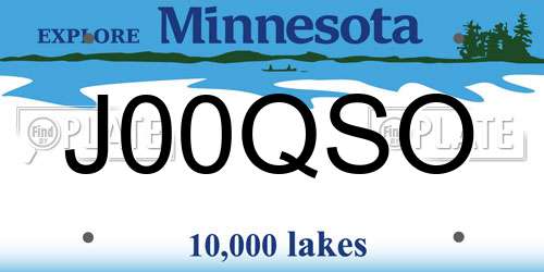 J00QSO Minnesota License Plate