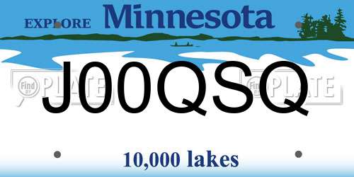 J00QSQ Minnesota License Plate