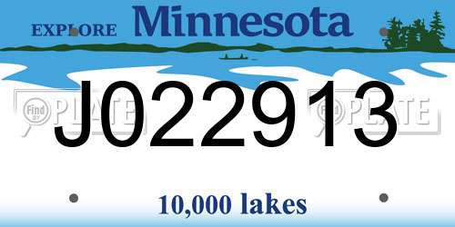 J022913 Minnesota License Plate