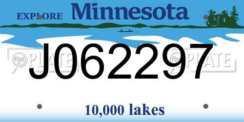 J062297 Minnesota License Plate