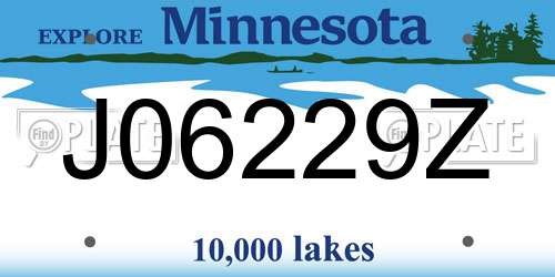 J06229Z Minnesota License Plate