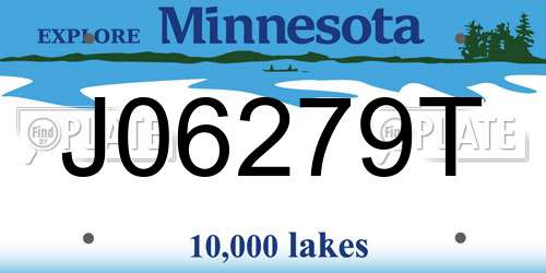 J06279T Minnesota License Plate