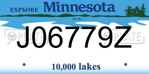 J06779Z Minnesota License Plate