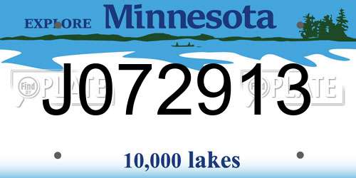 J072913 Minnesota License Plate