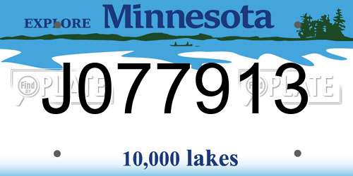 J077913 Minnesota License Plate