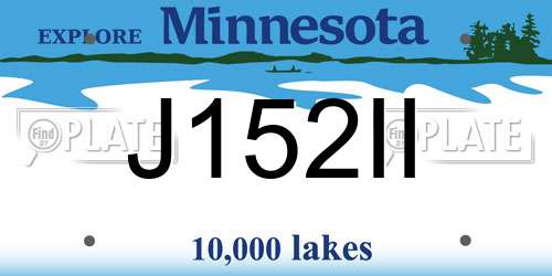 J152II Minnesota License Plate