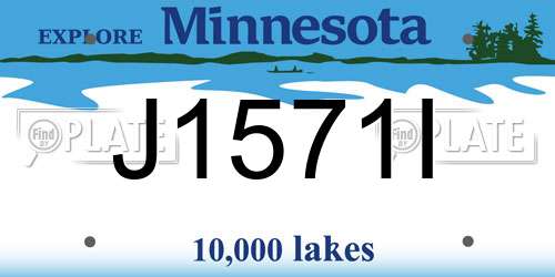 J1571I Minnesota License Plate