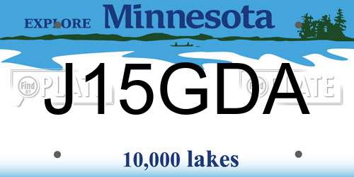J15GDA Minnesota License Plate