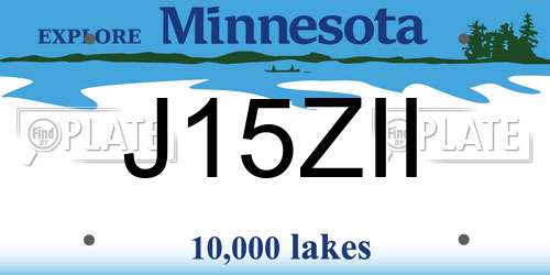 J15ZII Minnesota License Plate