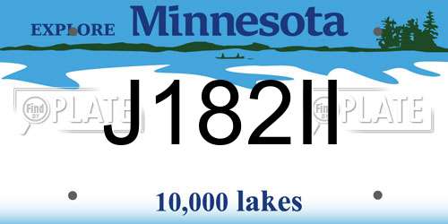 J182II Minnesota License Plate