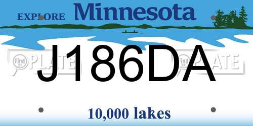 J186DA Minnesota License Plate