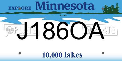 J186OA Minnesota License Plate