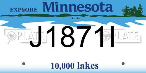 J1871I Minnesota License Plate