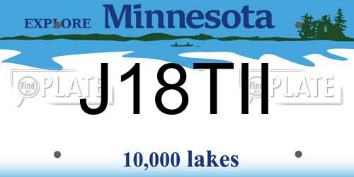 J18TII Minnesota License Plate