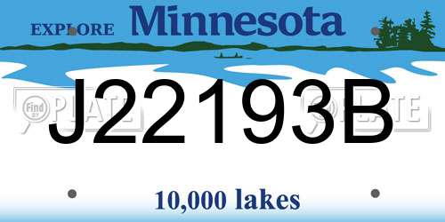 J22193B Minnesota License Plate