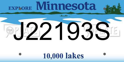 J22193S Minnesota License Plate
