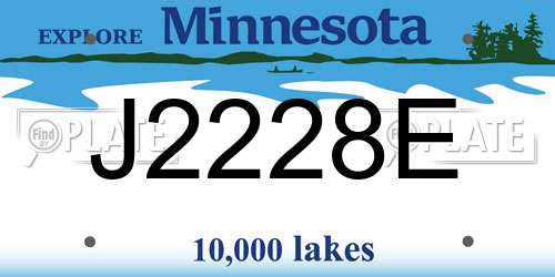 J2228E Minnesota License Plate