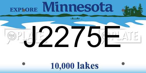 J2275E Minnesota License Plate