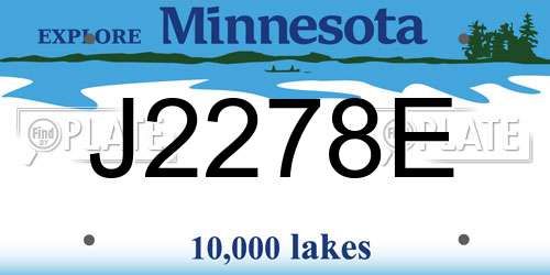 J2278E Minnesota License Plate