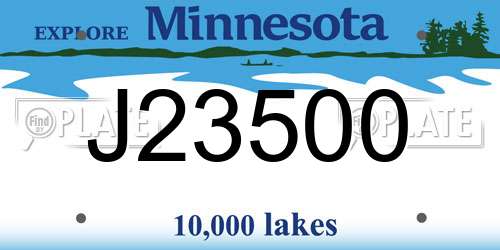 J23500 Minnesota License Plate