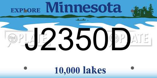 J2350D Minnesota License Plate
