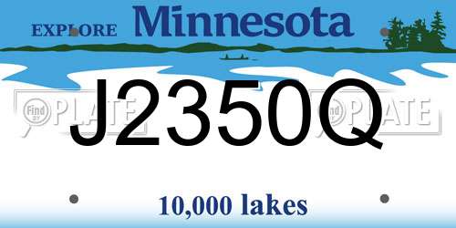 J2350Q Minnesota License Plate