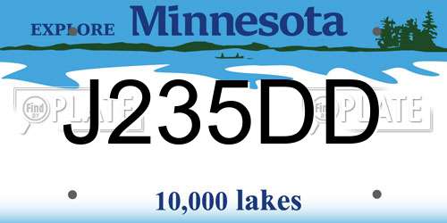 J235DD Minnesota License Plate
