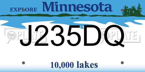 J235DQ Minnesota License Plate