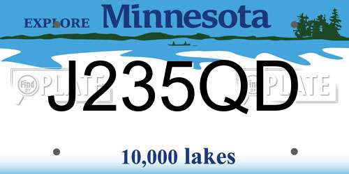 J235QD Minnesota License Plate