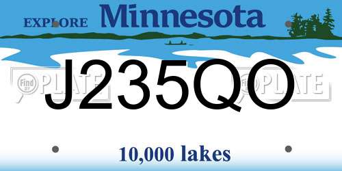 J235QO Minnesota License Plate