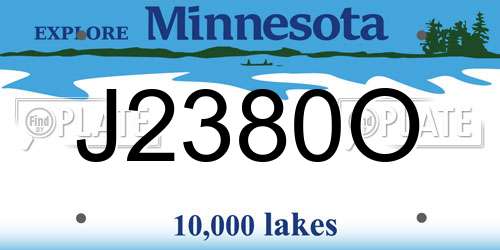 J2380O Minnesota License Plate