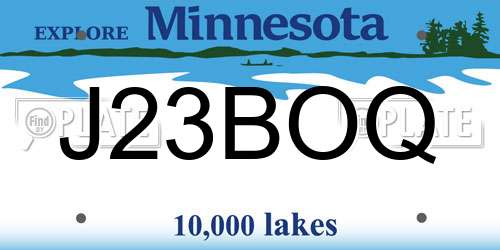 J23BOQ Minnesota License Plate