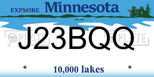J23BQQ Minnesota License Plate