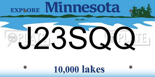J23SQQ Minnesota License Plate