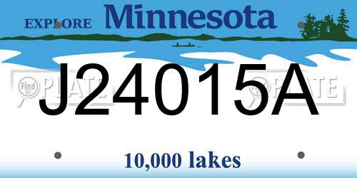 J24015A Minnesota License Plate