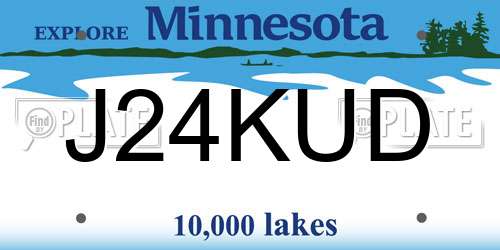J24KUD Minnesota License Plate