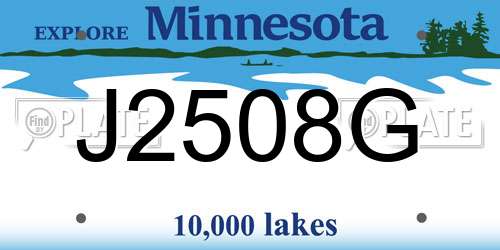 J2508G Minnesota License Plate